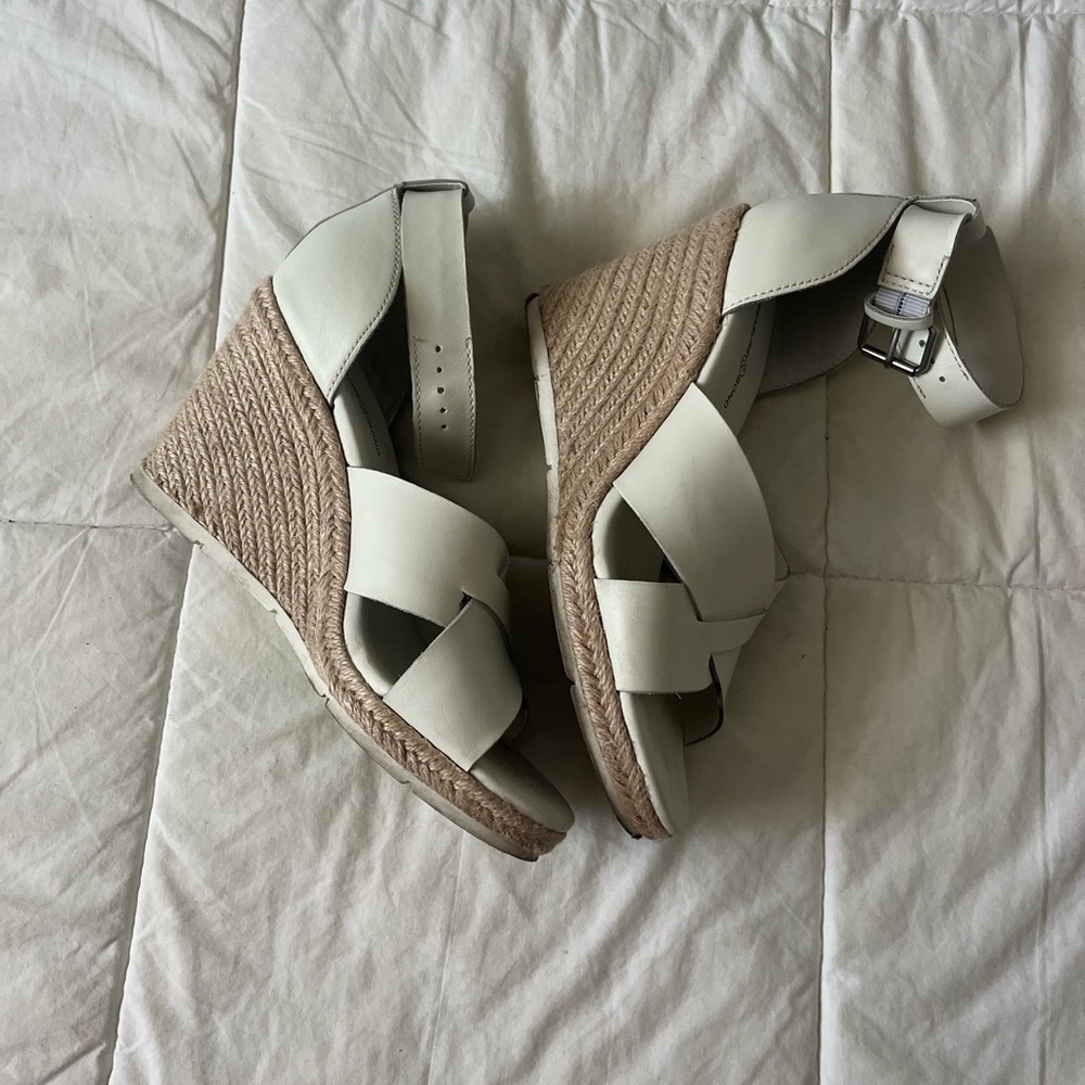 White wedges sandals